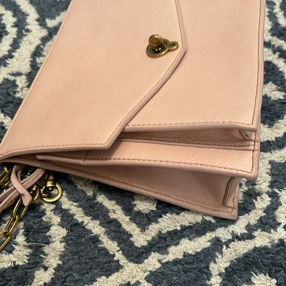 Fossil Stevie SM Chain Crossbody Pink Gold-tone Chain